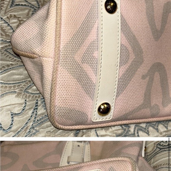 Authentic Louis Vuitton Pink and White Leather tote bag - Picture 7 of 7